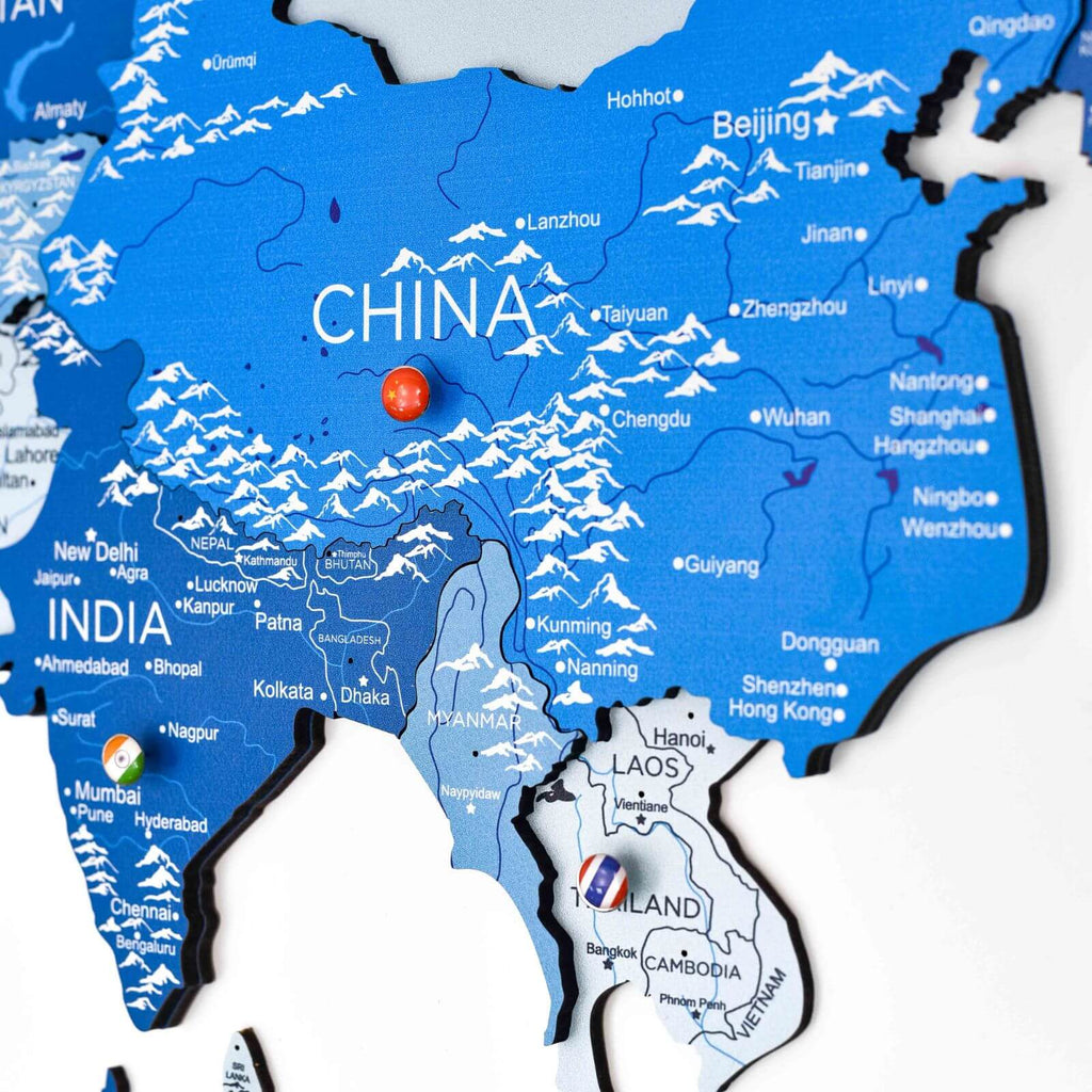 3D colored world map