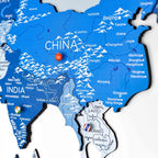 3D colored world map