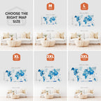 3d world map in blue color