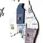 3D colored world map wall decor