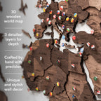 wall wooden map walnut