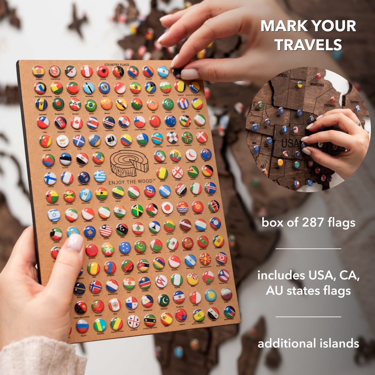 3d wooden world map
