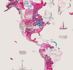 pink world map