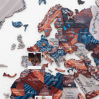 wooden map wall decor