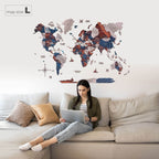 3d wooden map wall decor dune color