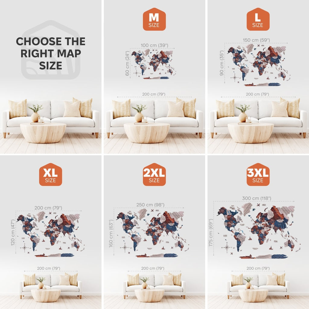 3d wooden map wall decor