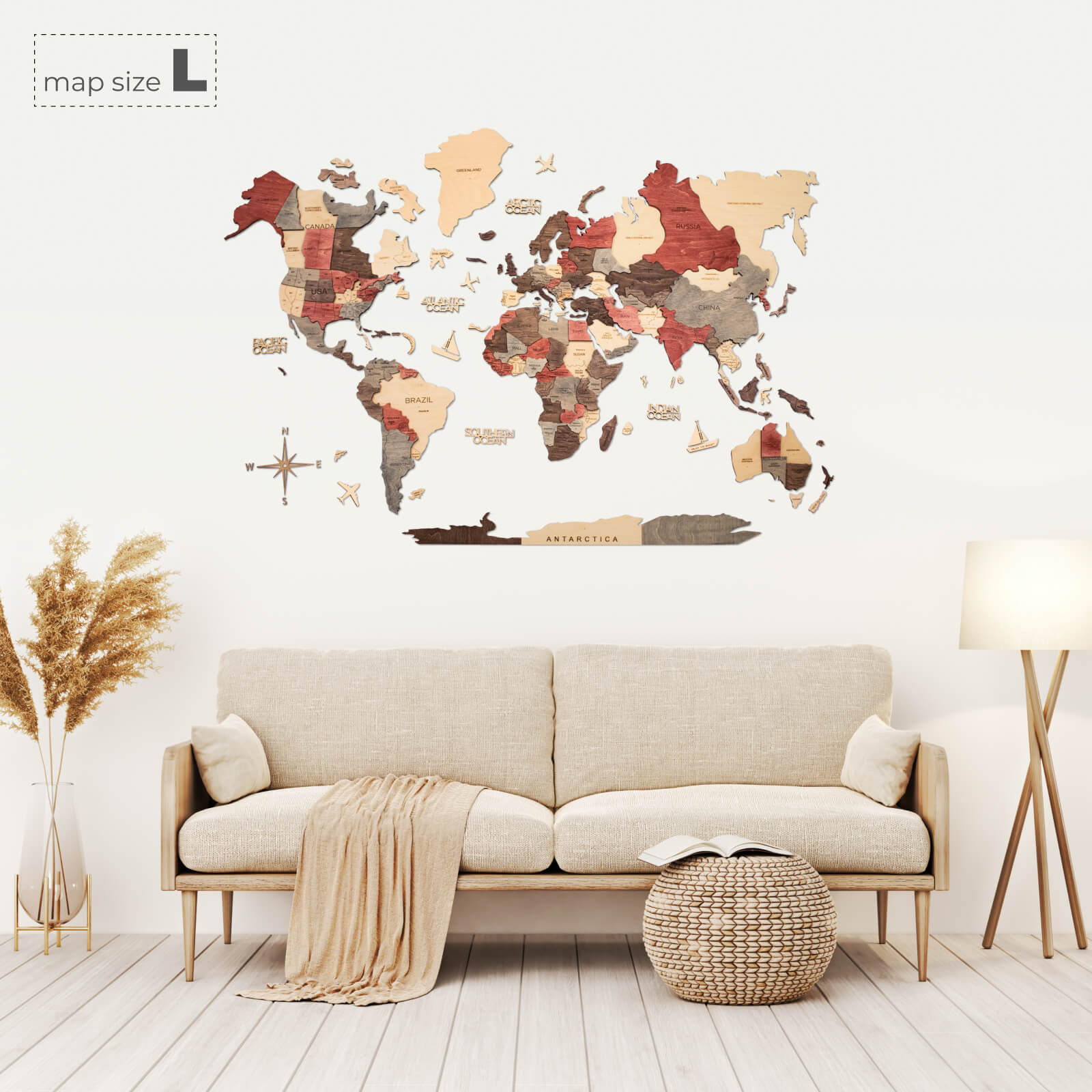 fusion wooden map