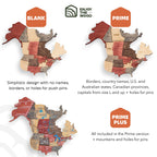 3d wooden world map fusion