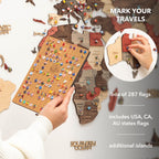 3d colored wooden world map fusion