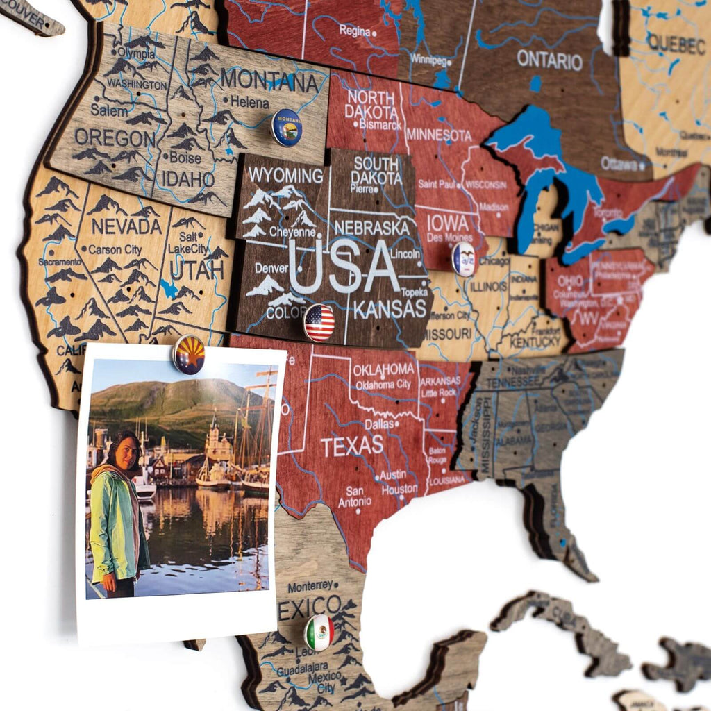 3d wooden world map