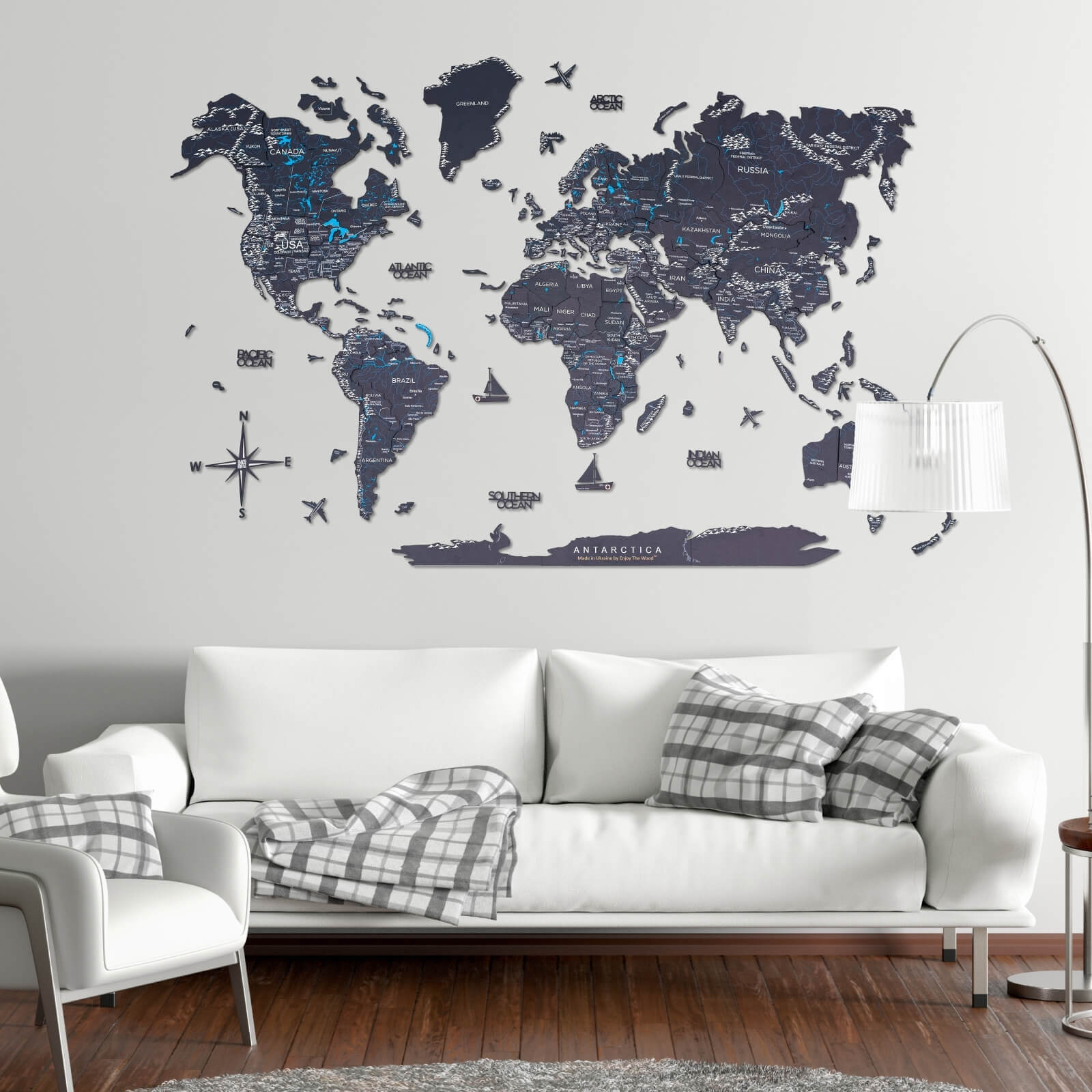 wooden wall 3D map