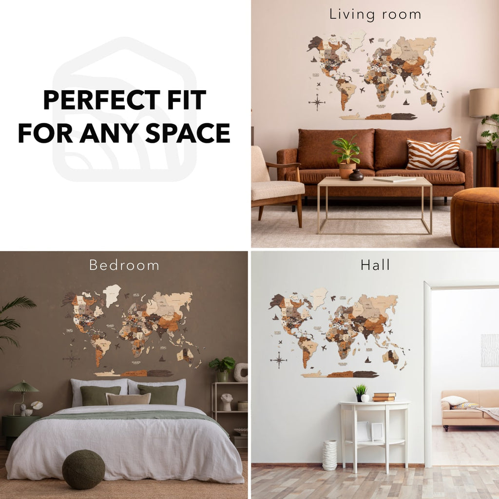 3d world map multicolor