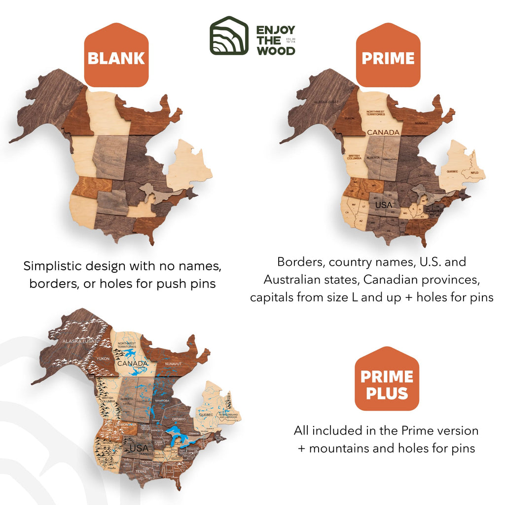 enjoy wooden map