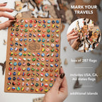 wooden world map