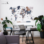 3D colored world map for wall