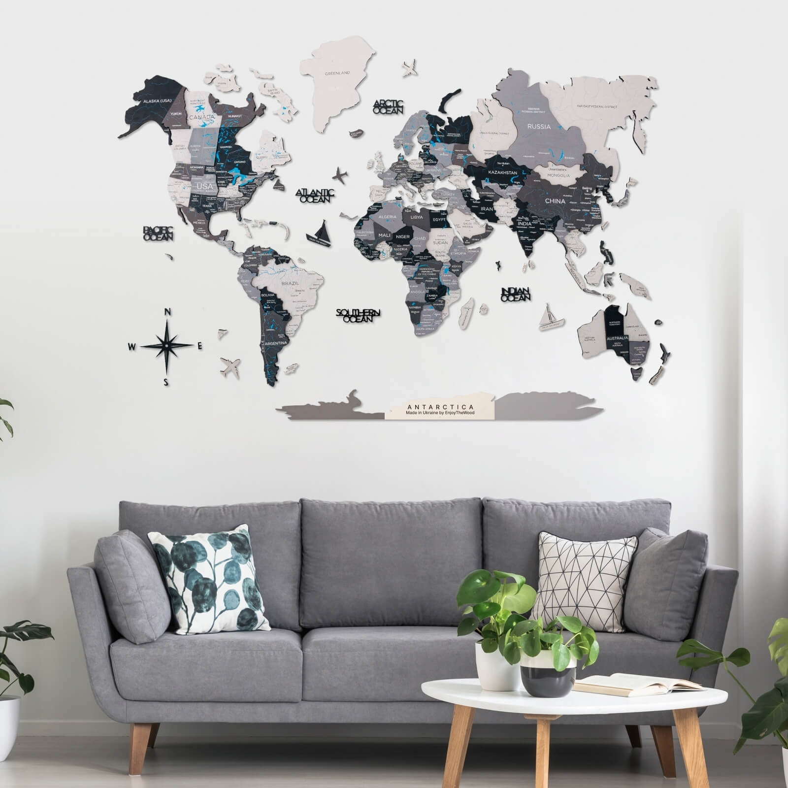 wooden wall 3D map