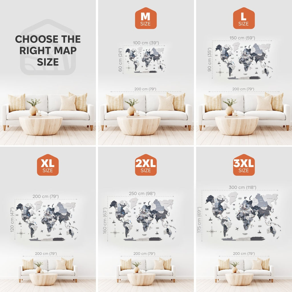 wooden wall 3D map