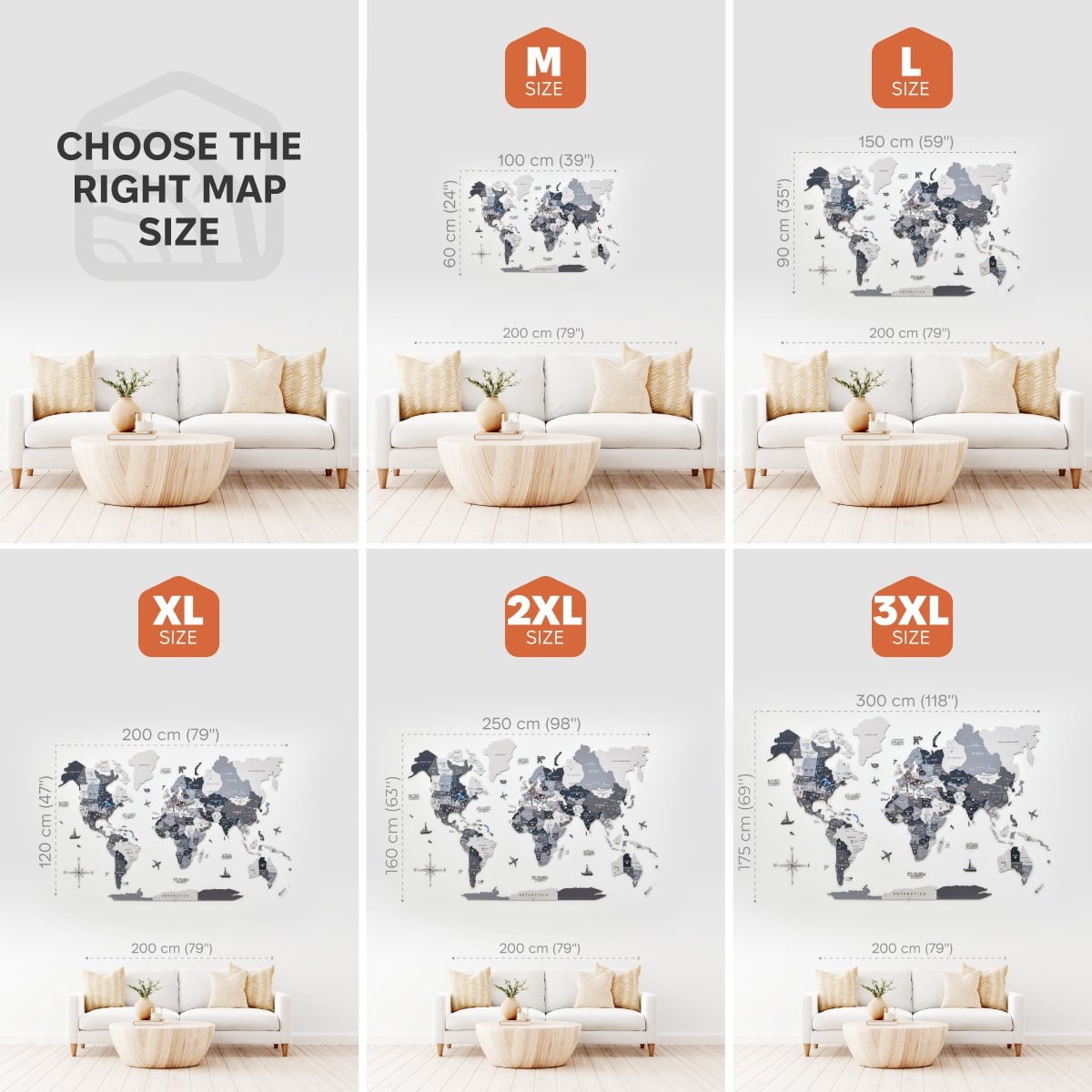 wooden wall 3D map