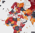wooden world map in colors
