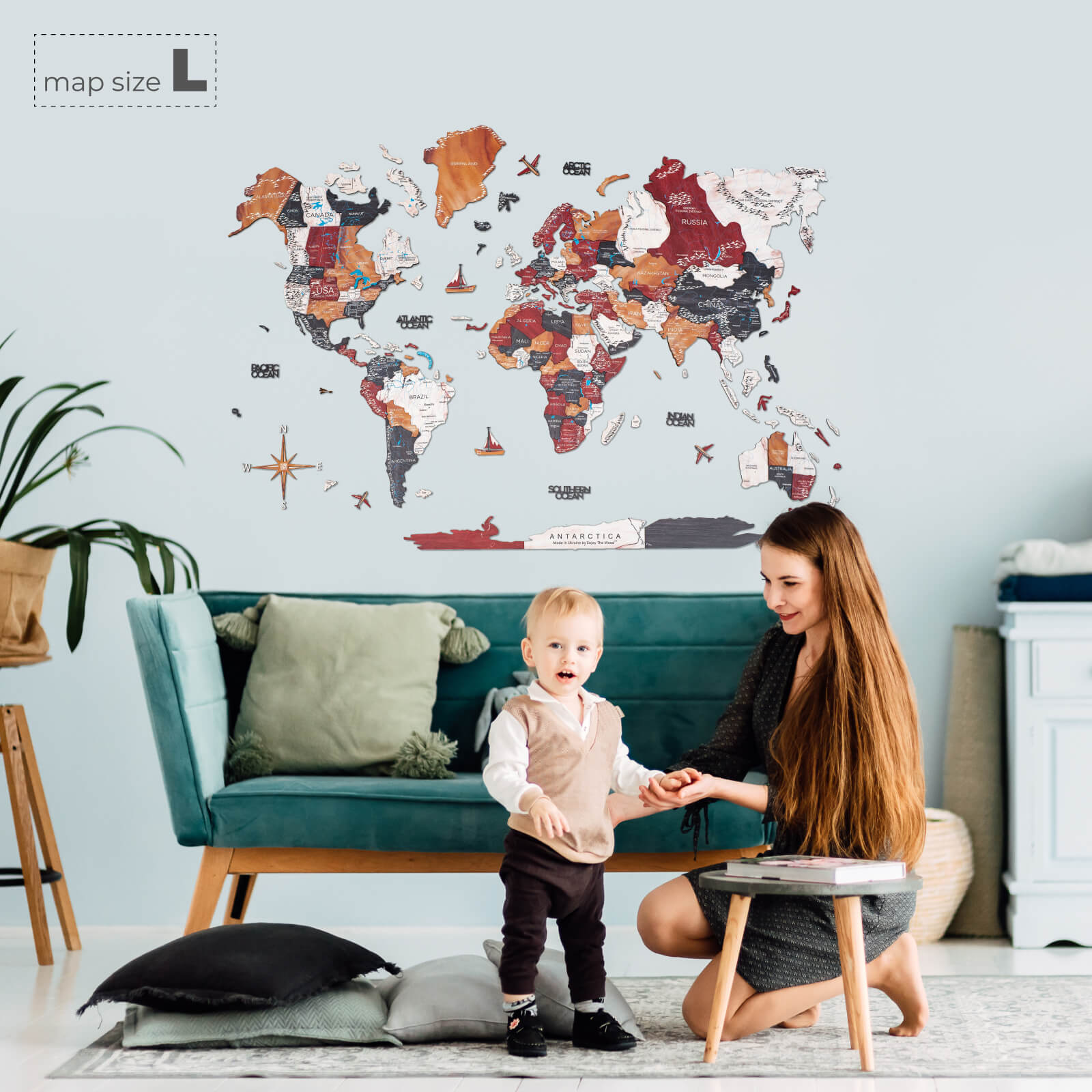 colorful map of the world