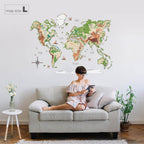 world map colorful art