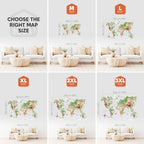 3D Luminous Colored Wooden World Map Physical
