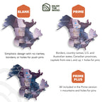 3d colored wood world map for wall