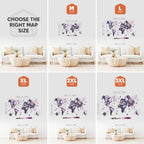 3d colored wood world map for wall