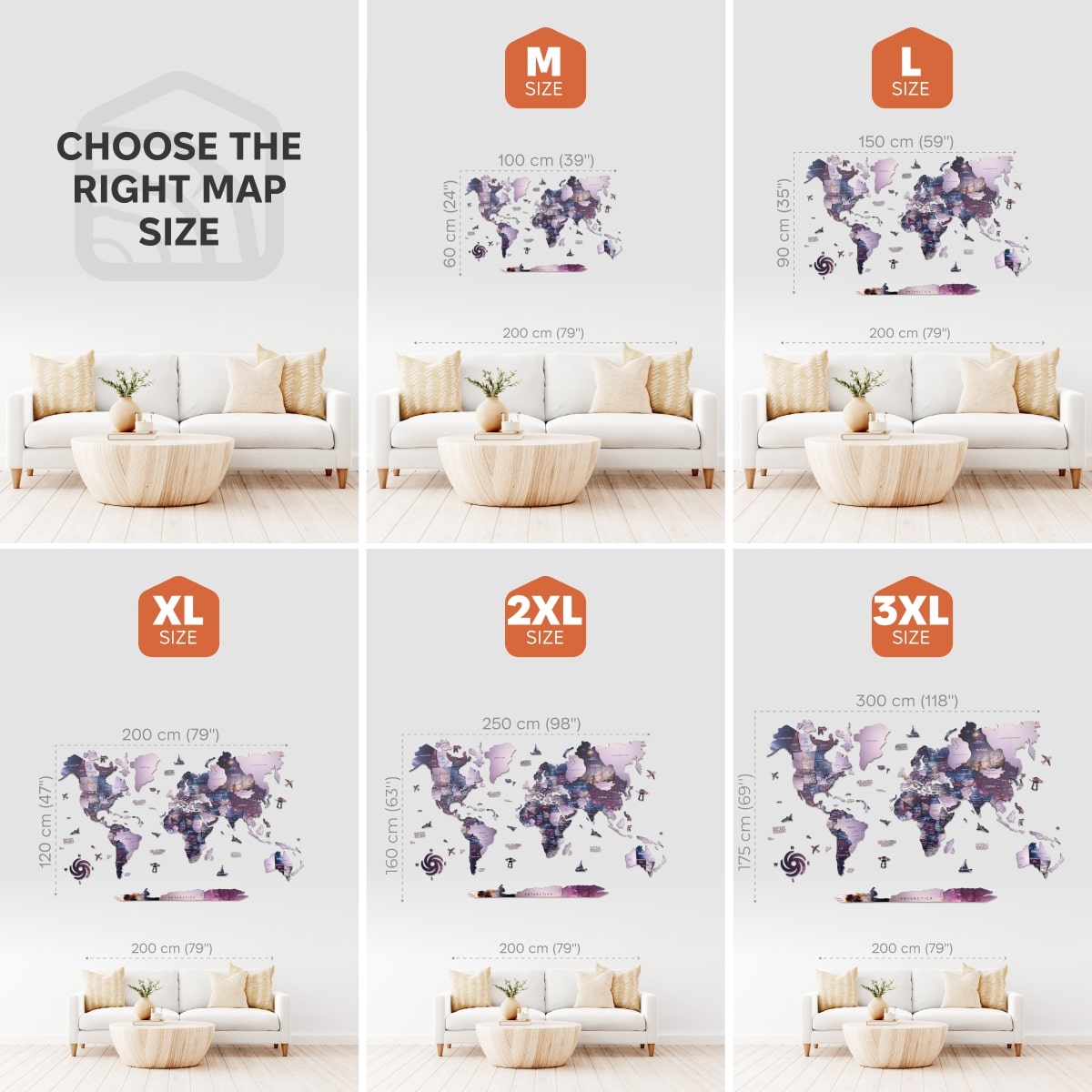 3d colored wood world map for wall