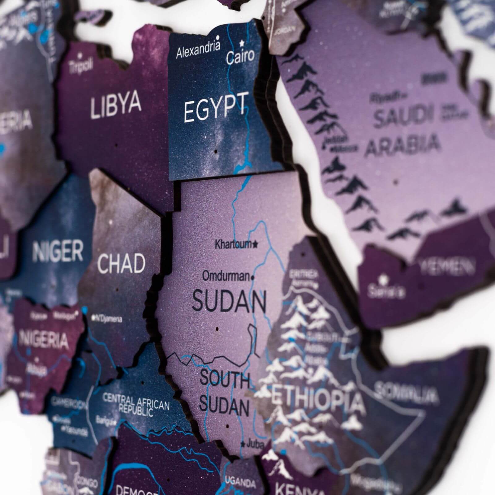 wood world map for wall