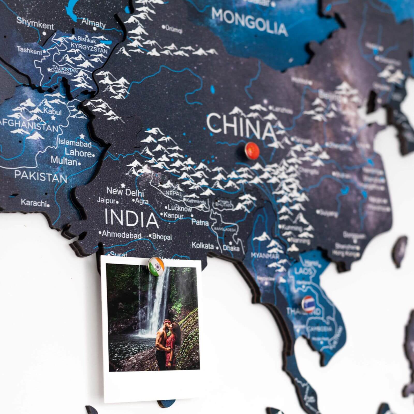 world map in color