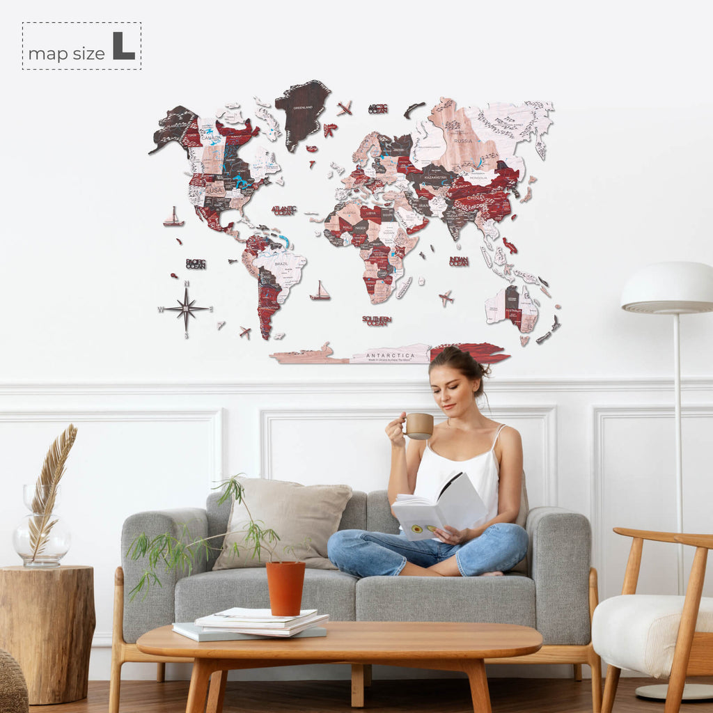 world painted on wood