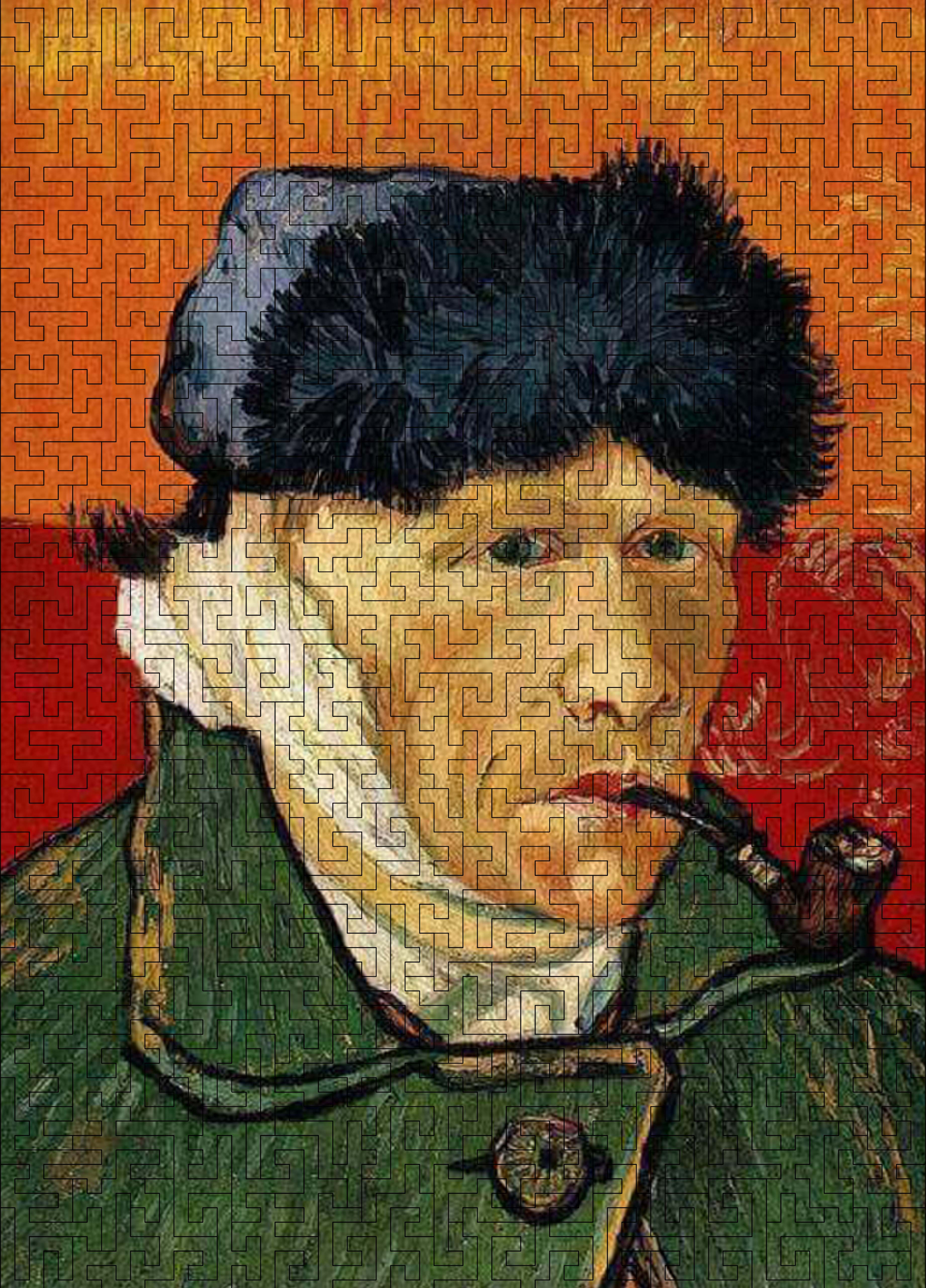 Wooden jigsaw maze puzzle Self-Portrait (Vincent van Gogh)