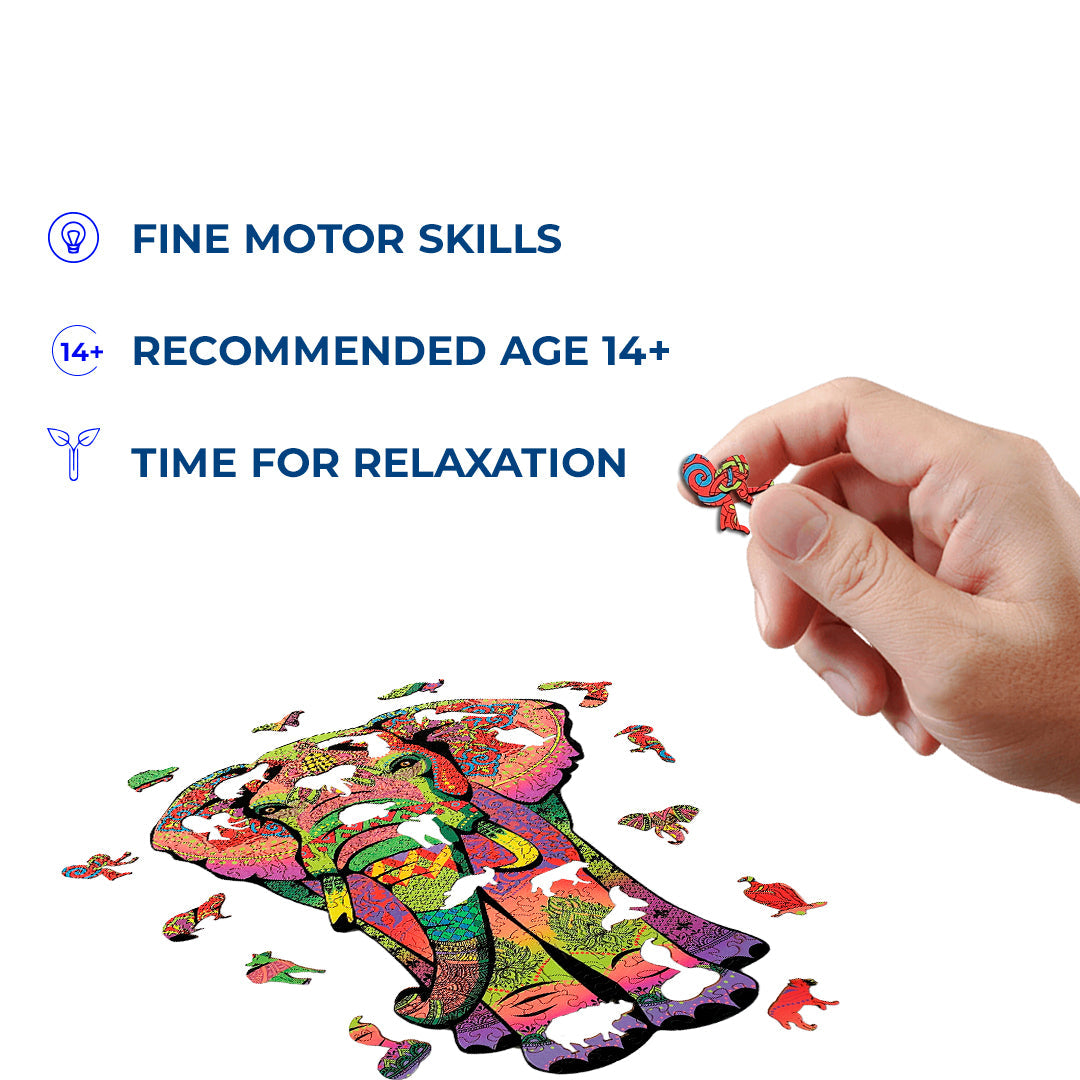 Дерев'яний пазл Слон