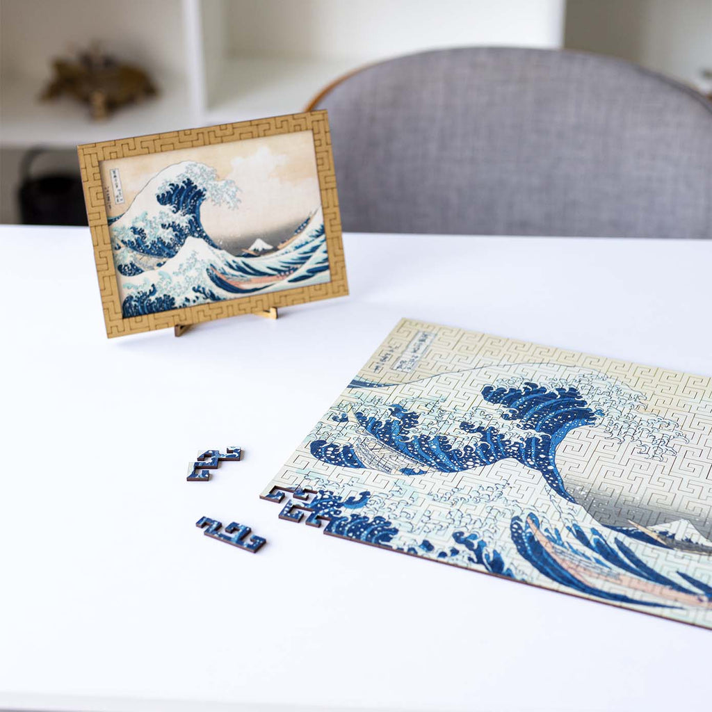 Wooden jigsaw maze puzzle The Great Wave Off Kanagawa (Hokusai)