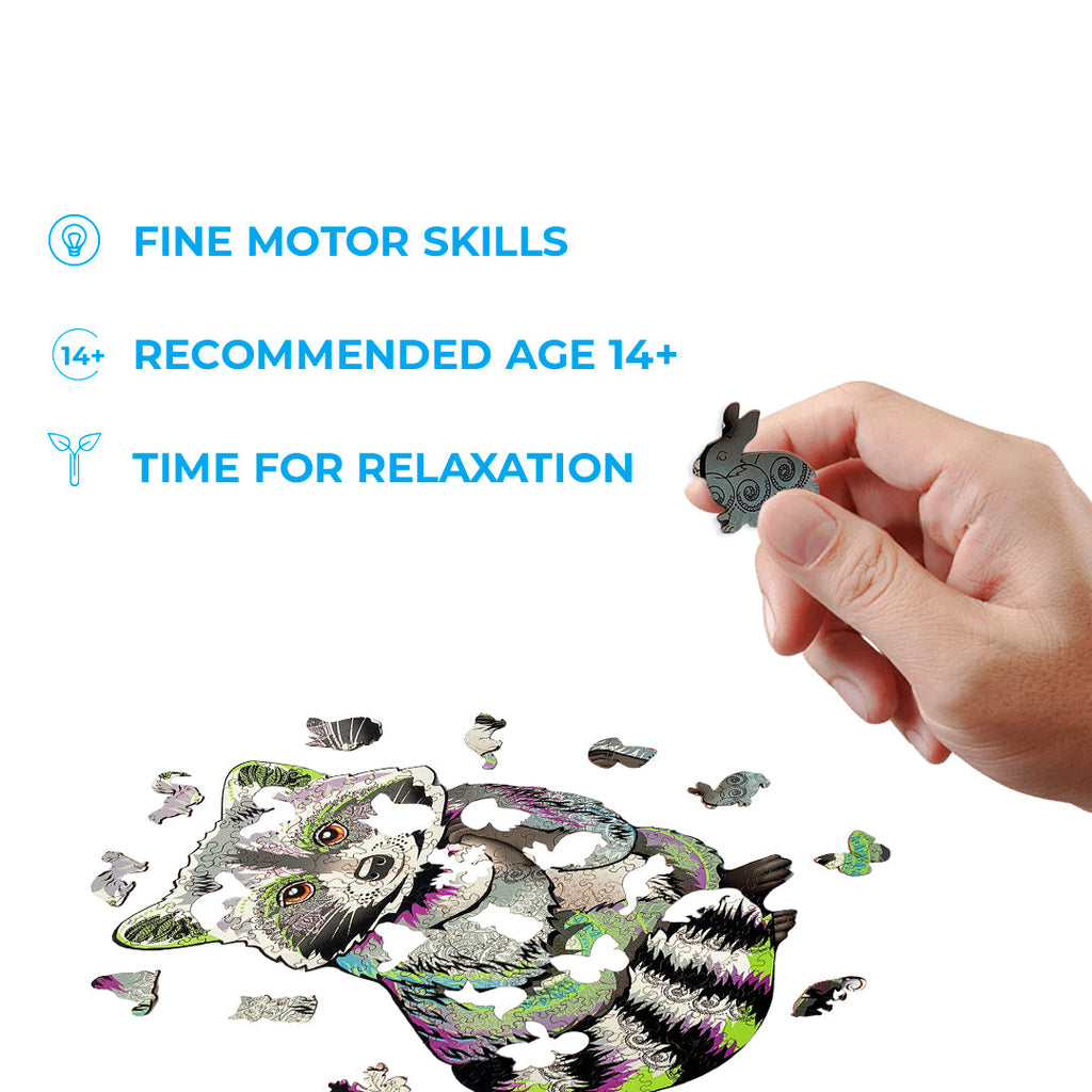 Дерев'яний пазл "Єнот"