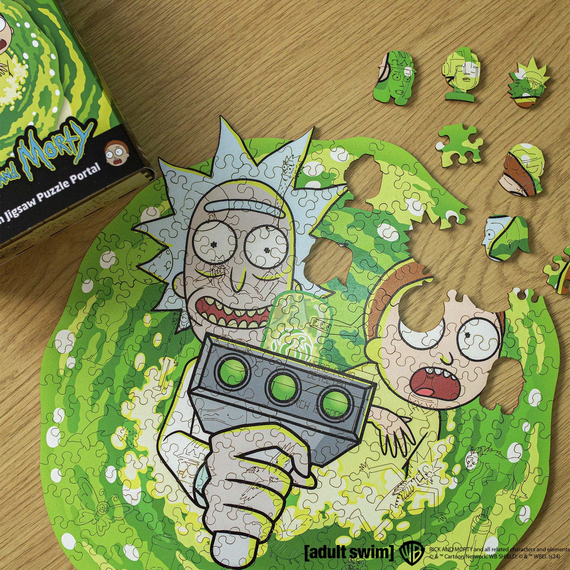 Wooden jigsaw maze puzzle Rick&Morty™ Portal