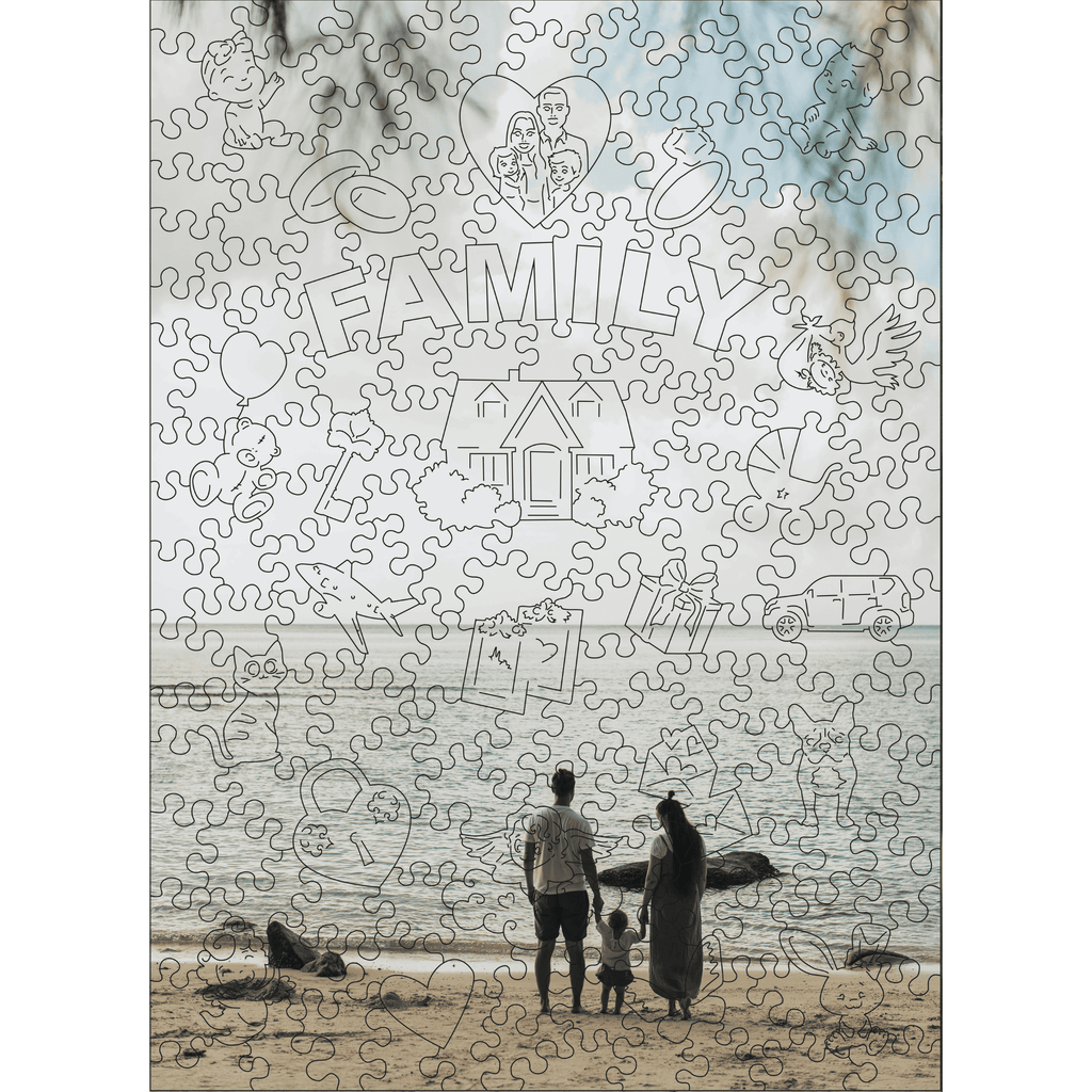 Custom Wooden Jigsaw Puzzle Family