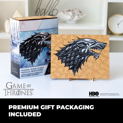 Wooden jigsaw puzzle Game of Thrones™ Metallic Sigils Stark