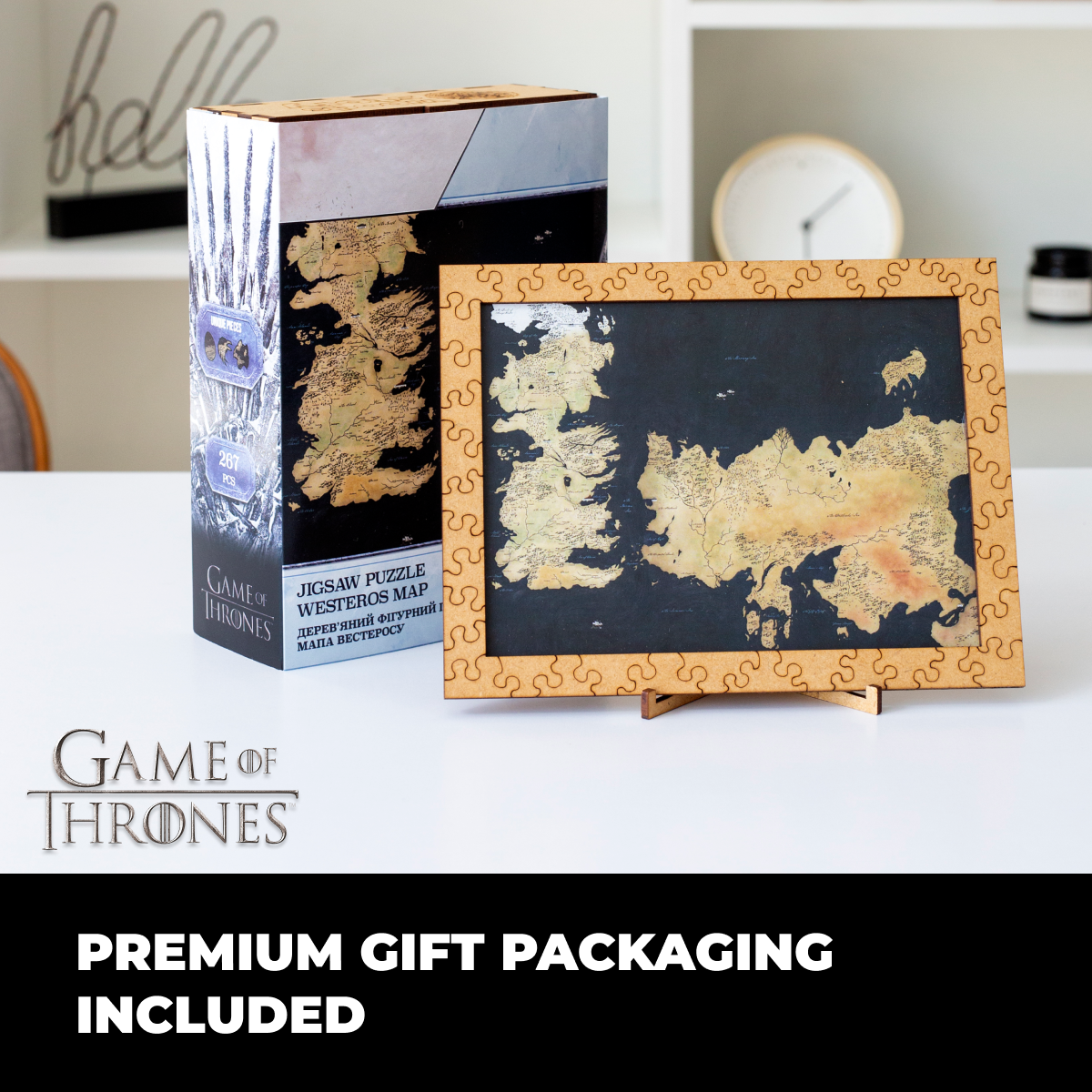 Wooden jigsaw puzzle Game of Thrones™ Westeros map