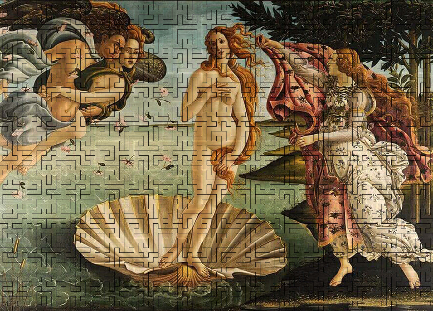 Wooden jigsaw maze puzzle Birth of Venus (Sandro Botticelli)