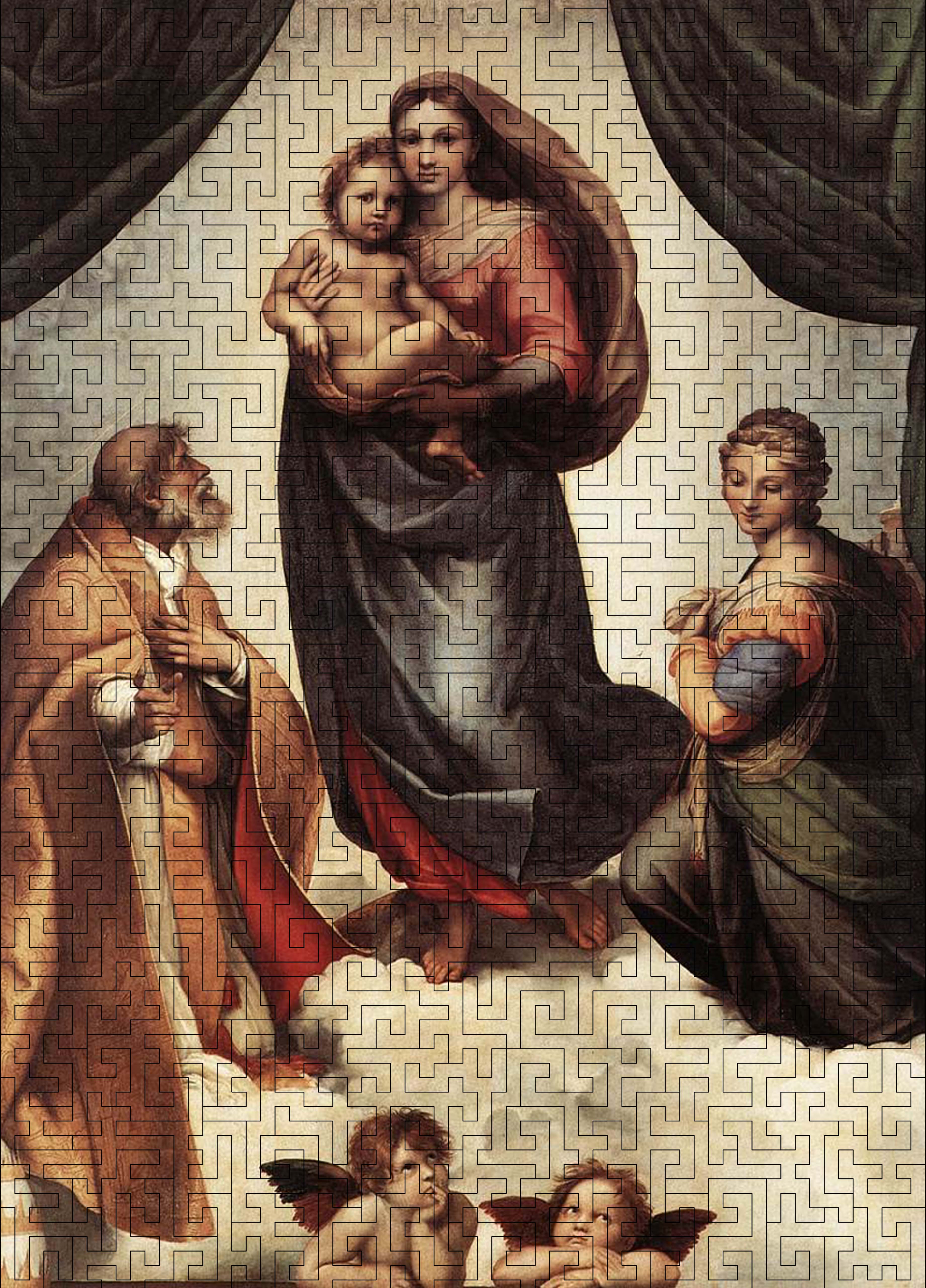 Wooden jigsaw maze puzzle Sistine Madonna (Raphael Santi)