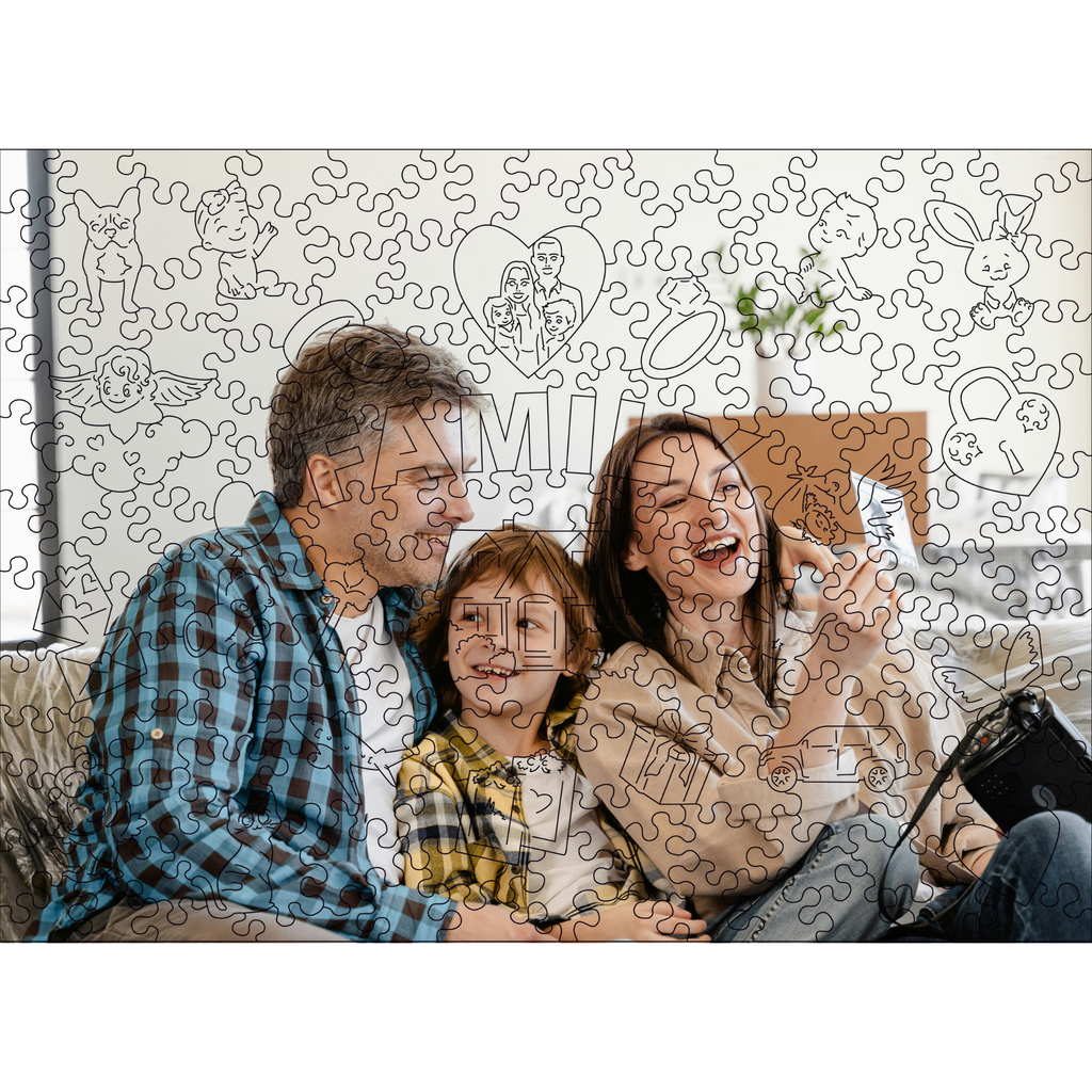Custom Wooden Jigsaw Puzzle Family
