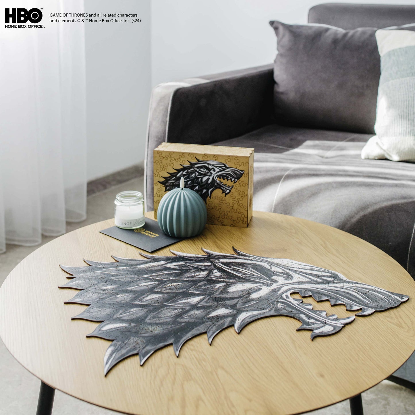 Wooden jigsaw puzzle Game of Thrones™ Metallic Sigils Stark