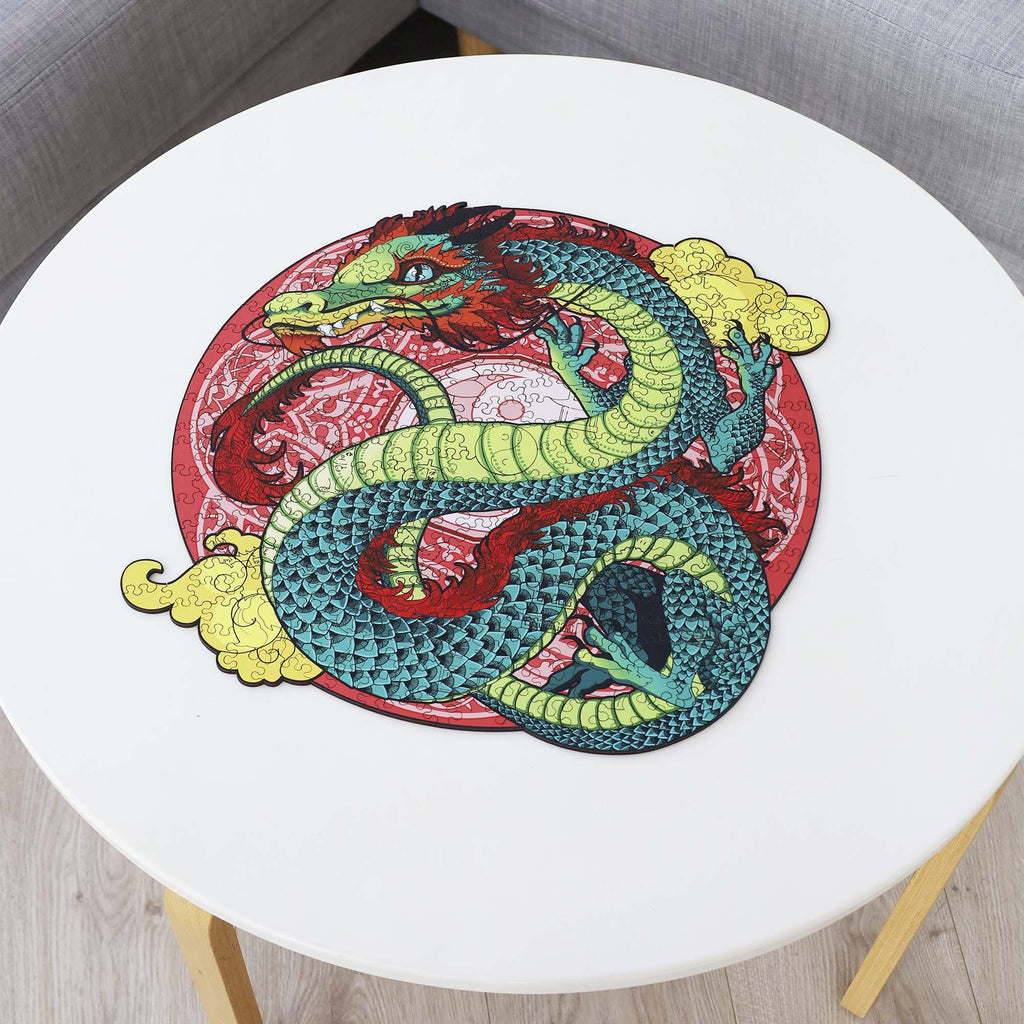 Дерев'яний пазл Дракон