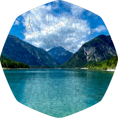 Wooden Jigsaw Puzzle Mountain Lake