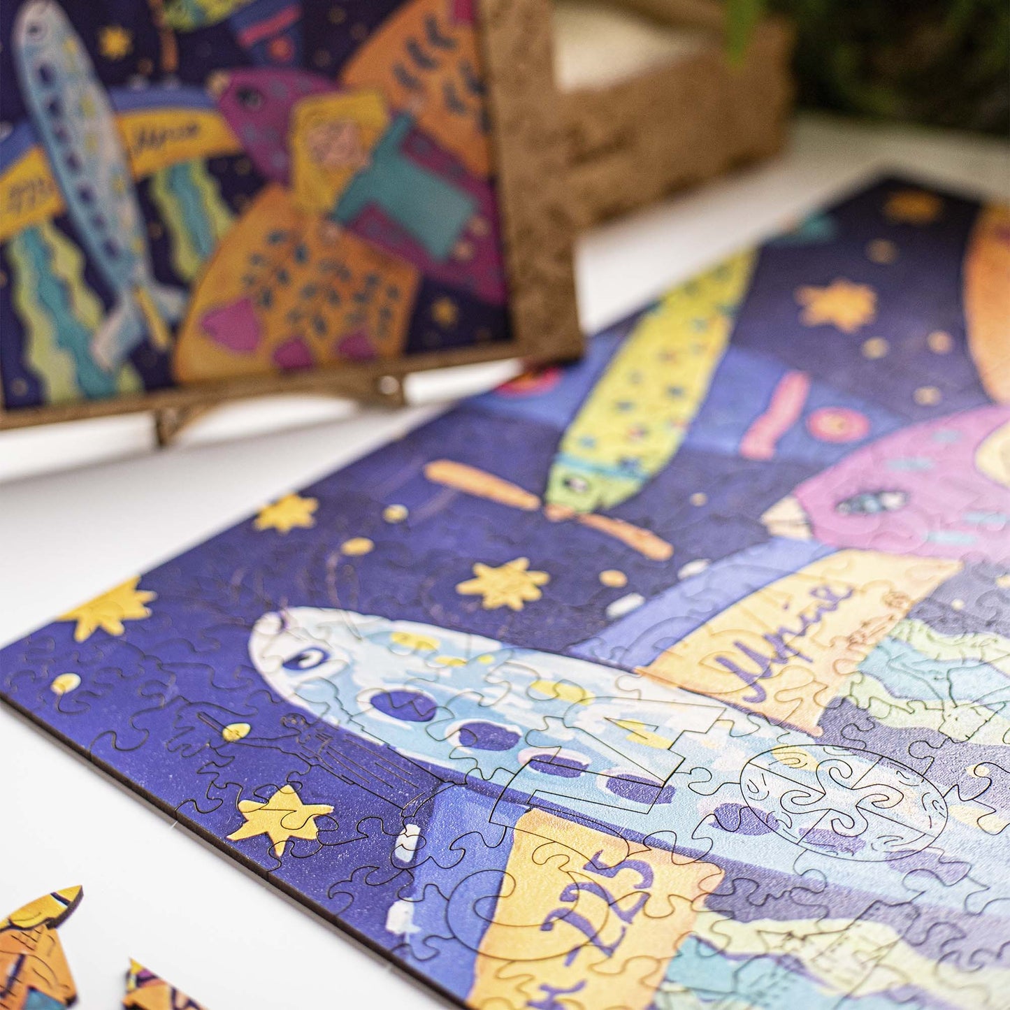 Wooden Jigsaw Puzzle Postal Stamp Mriya