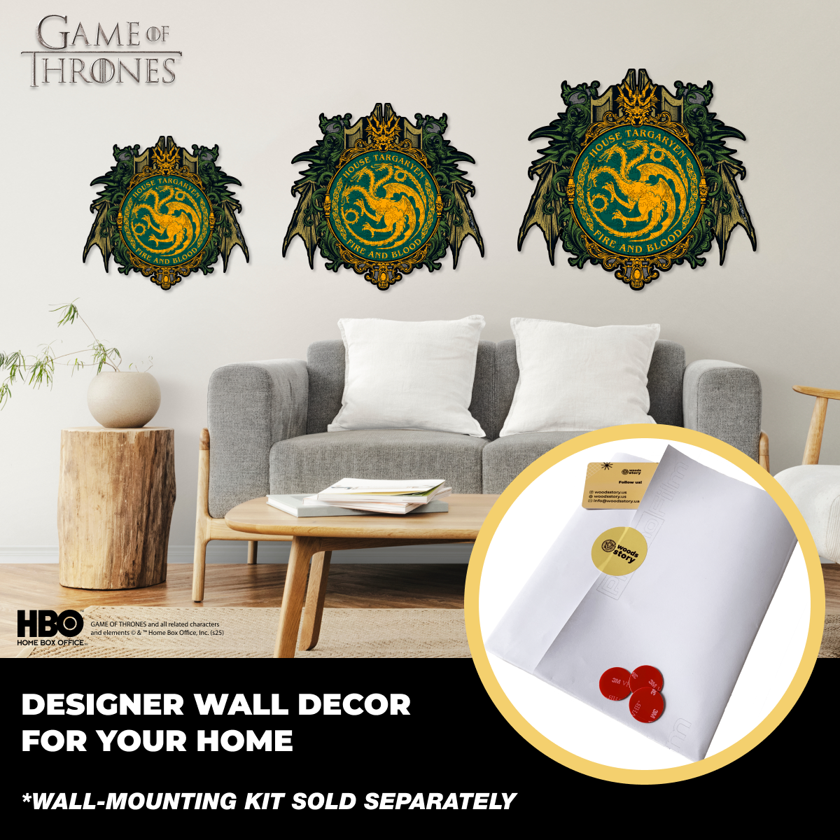 Дерев'яний пазл Гра престолів™ Дім Таргарієнів