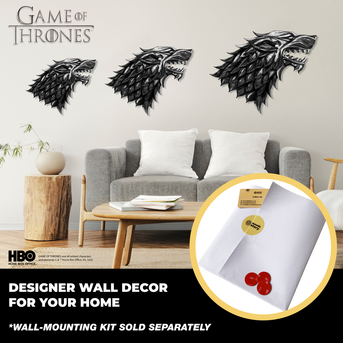 Дерев'яний пазл Гра престолів™ Металеві печатки Старка