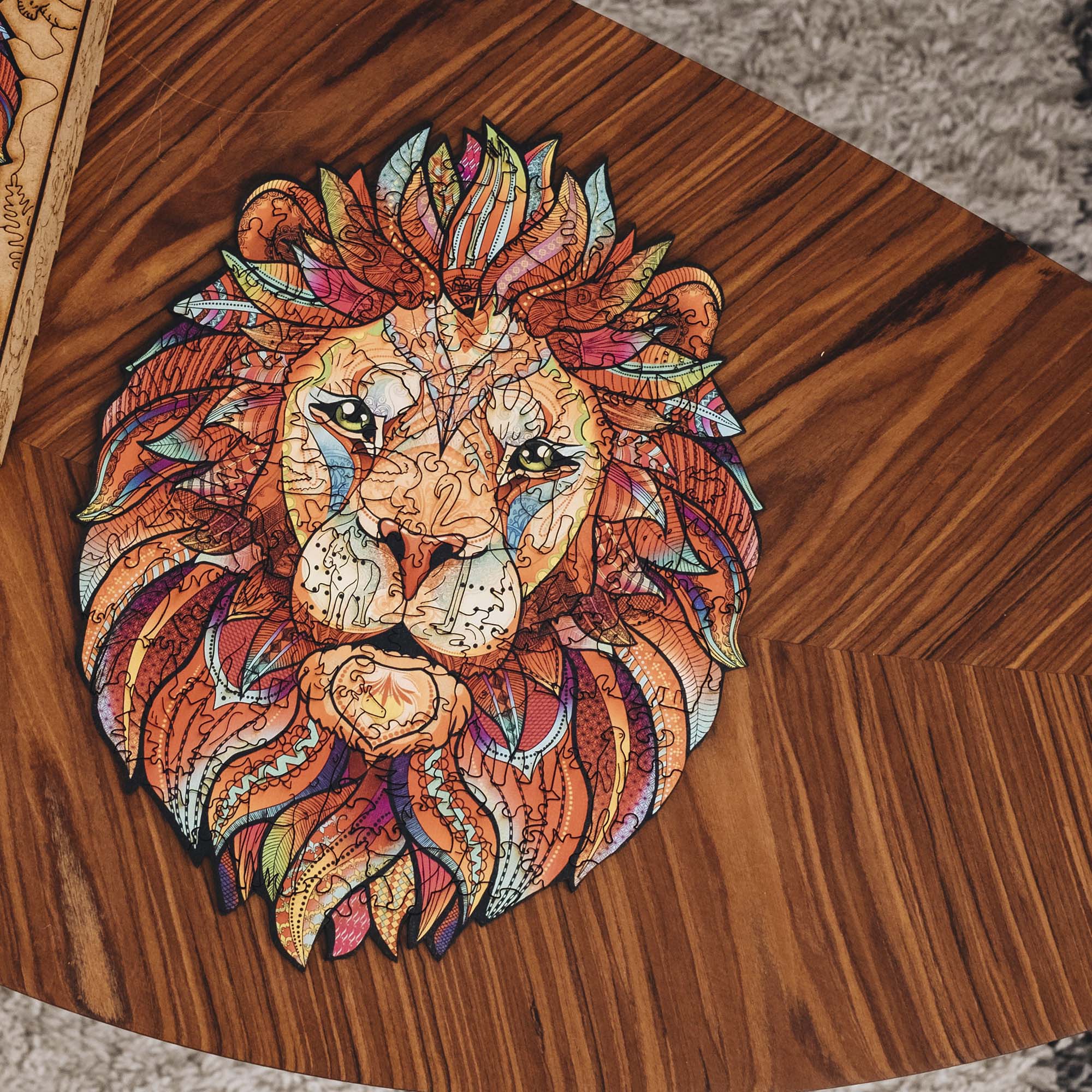 Дерев'яний пазл Лев